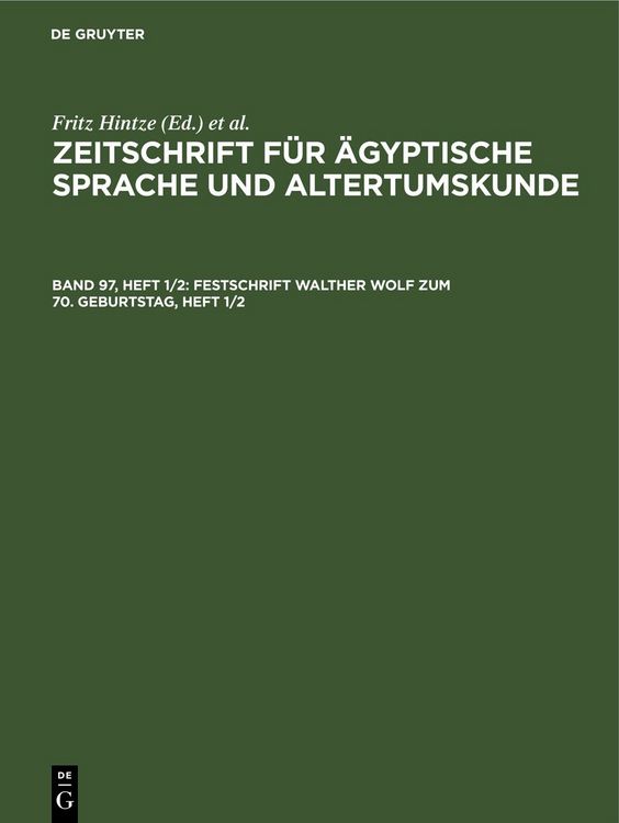 Produktbild: Festschrift Walther Wolf zum 70. Geburtstag, Heft 1/2