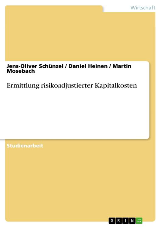 Produktbild: Ermittlung risikoadjustierter Kapitalkosten
