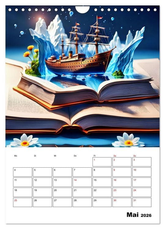Produktbild: Magische surreale Buchwelten (Wandkalender 2026 DIN A4 hoch), CALVENDO Monatskalender