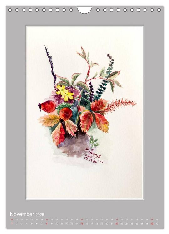 Produktbild: Alpenblumen Aquarelle aus Tirol (Wandkalender 2026 DIN A4 hoch), CALVENDO Monatskalender