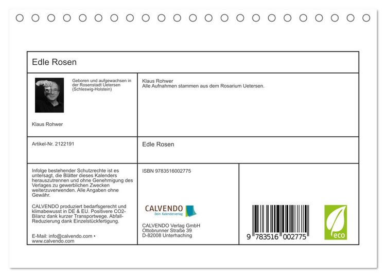 Produktbild: Edle Rosen (Tischkalender 2026 DIN A5 quer), CALVENDO Monatskalender