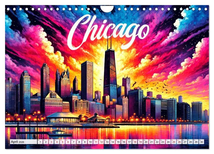 Produktbild: Stadtansichten der USA in Tusche (Wandkalender 2026 DIN A4 quer), CALVENDO Monatskalender