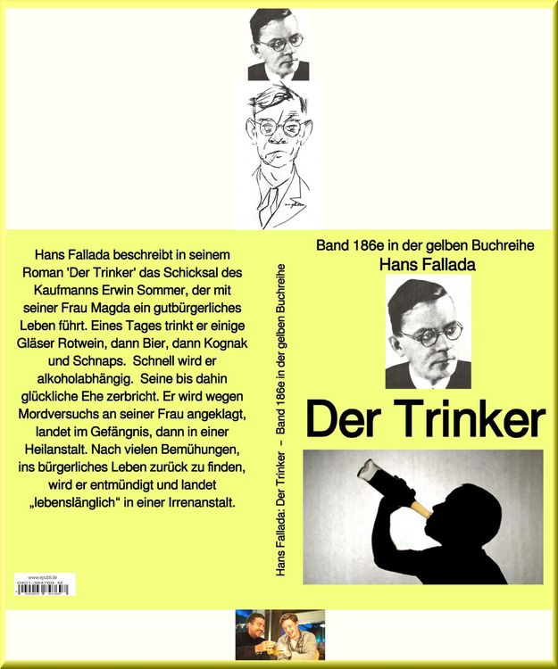 Produktbild: Hans Fallada: Der Trinker - Band 186e in der gelben Buchreihe - bei J&uuml;rgen Ruszkowski
