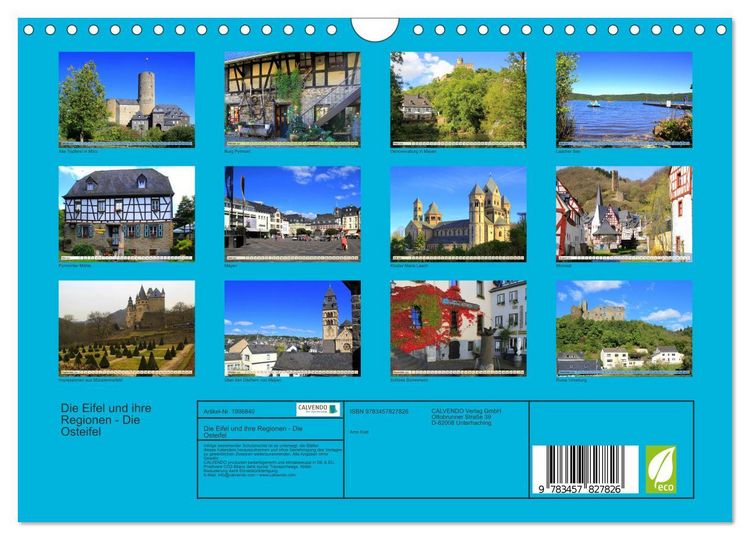 Produktbild: Die Eifel und ihre Regionen - Die Osteifel (Wandkalender 2026 DIN A4 quer), CALVENDO Monatskalender