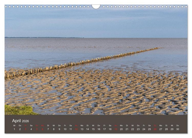 Produktbild: R&ouml;m&ouml; - Wasser, Wind und endloser Strand (Wandkalender 2026 DIN A3 quer), CALVENDO Monatskalender