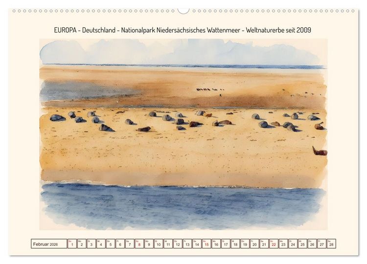 Produktbild: Weltnaturerbe unserer Erde (Wandkalender 2026 DIN A2 quer), CALVENDO Monatskalender