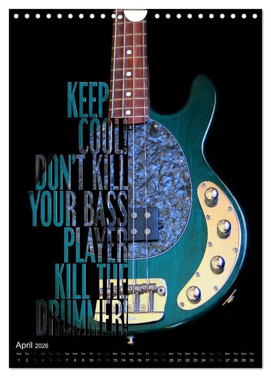 Produktbild: Rock Guitar Beauties (Wall Calendar 2026 DIN A4 portrait), CALVENDO 12 Month Wall Calendar