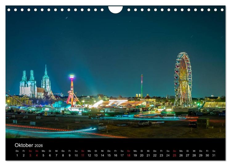 Produktbild: M&uuml;nchen bei Nacht (Wandkalender 2026 DIN A4 quer), CALVENDO Monatskalender