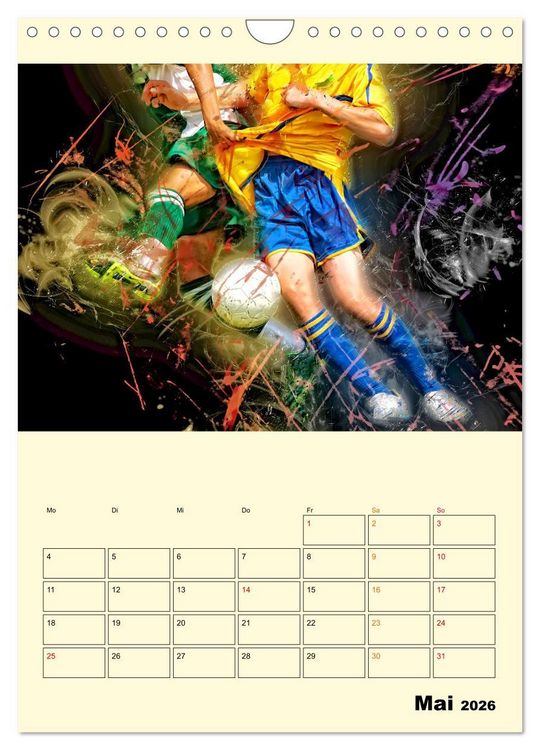 Produktbild: Fu&szlig;ball - Feuer (Wandkalender 2026 DIN A4 hoch), CALVENDO Monatskalender