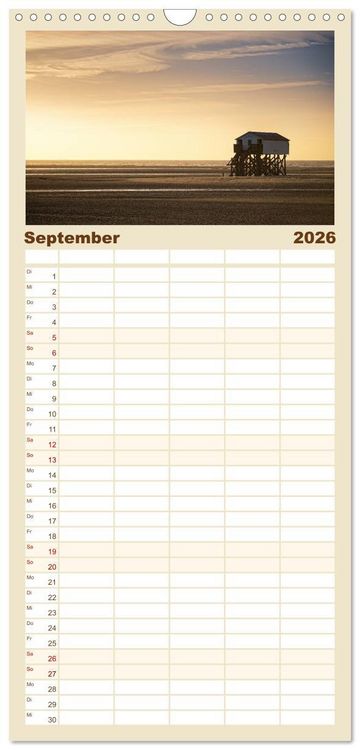 Produktbild: Familienplaner 2026 - St. Peter-Ording mit 5 Spalten (Wandkalender, 21 x 45 cm) CALVENDO
