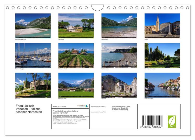Produktbild: Friaul-Julisch Venetien - Italiens sch&ouml;ner Nordosten (Wandkalender 2026 DIN A4 quer), CALVENDO Monatskalender