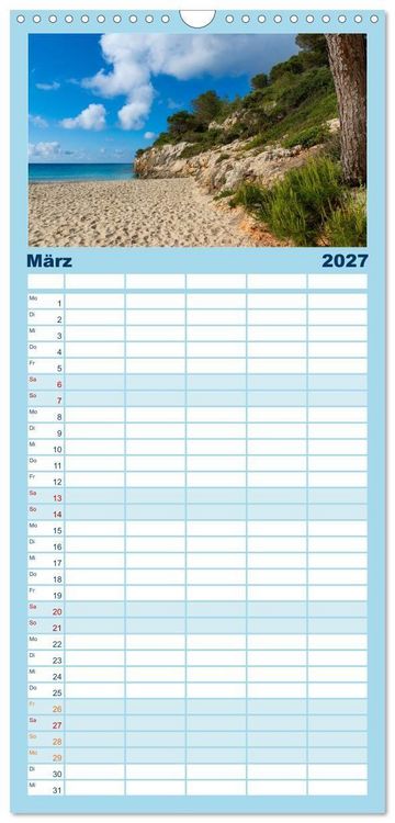 Produktbild: Familienplaner 2027 - Mallorcas Ostk&uuml;sten-Momente mit 5 Spalten (Wandkalender, 21 x 45 cm) CALVENDO