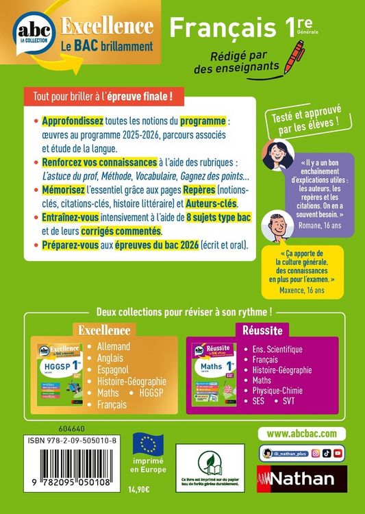 Produktbild: Fran&ccedil;ais 1re g&eacute;n&eacute;rale : bac 2026