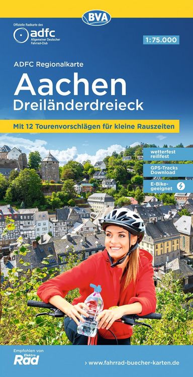 ADFC-Regionalkarte Aachen Dreilndereck, 1:75.000, rei- und wetterfest,  mit kostenlosem GPS-Download der Touren via BVA-website oder Karten-App"  online kaufen