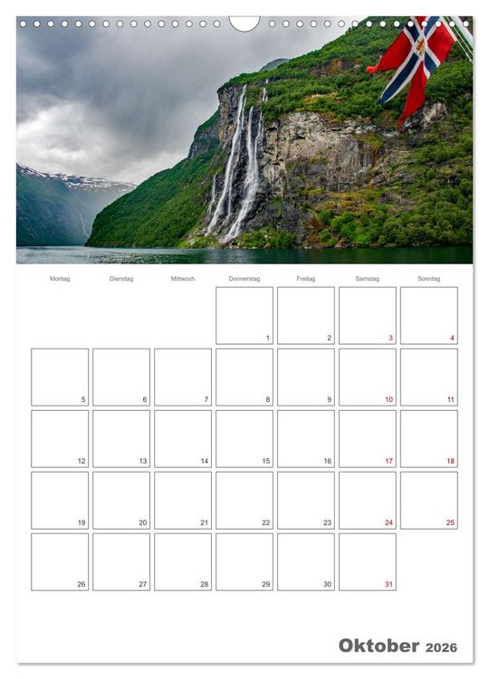Produktbild: Norwegen - Reiseplaner (Wandkalender 2026 DIN A3 hoch), CALVENDO Monatskalender