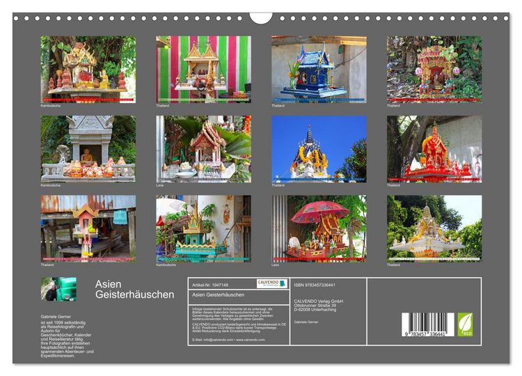 Produktbild: Asien Geisterh&auml;uschen (Wandkalender 2026 DIN A3 quer), CALVENDO Monatskalender