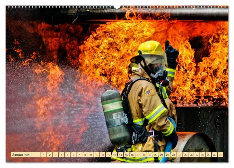 Produktbild: Feuerwehr - weltweit im Einsatz (hochwertiger Premium Wandkalender 2026 DIN A2 quer), Kunstdruck in Hochglanz