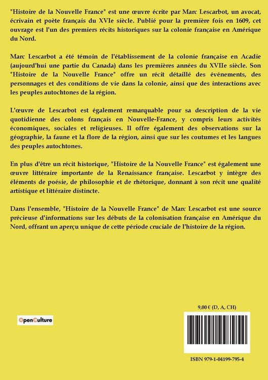 Produktbild: Histoire de la Nouvelle France