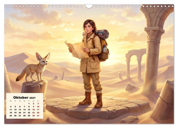 Produktbild: Kleine Entdecker auf magischen Reisen - Fantasy-Welten f&uuml;r Kinder (Wandkalender 2027 DIN A3 quer), CALVENDO Monatskalender