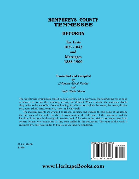 Produktbild: Humphreys County, Tennessee Records
