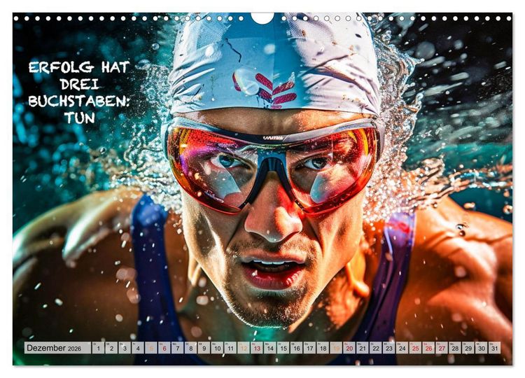 Produktbild: Schwimmen und Motivation (Wandkalender 2026 DIN A3 quer), CALVENDO Monatskalender