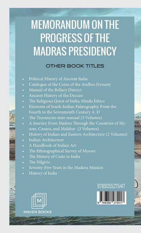 Produktbild: Memorandum on the Progress of the MADRAS PRESIDENCY