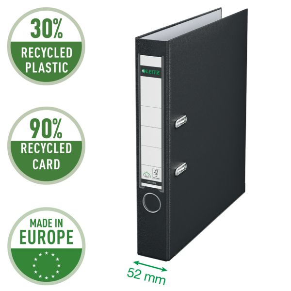 Produktbild: Leitz Qualit&auml;ts-Ordner 180&deg; Plastik, aus 90% recyceltem Karton und 30% vor Gebrauch recyceltem Kunststoff