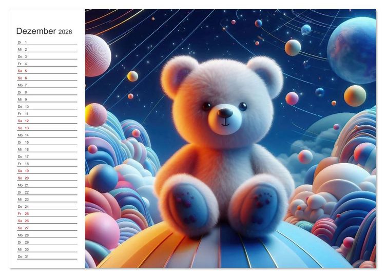 Produktbild: Knuddel und Kuschel (Wandkalender 2026 DIN A2 quer), CALVENDO Monatskalender