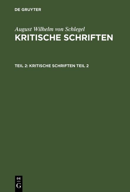 Produktbild: Kritische Schriften. Teil 2