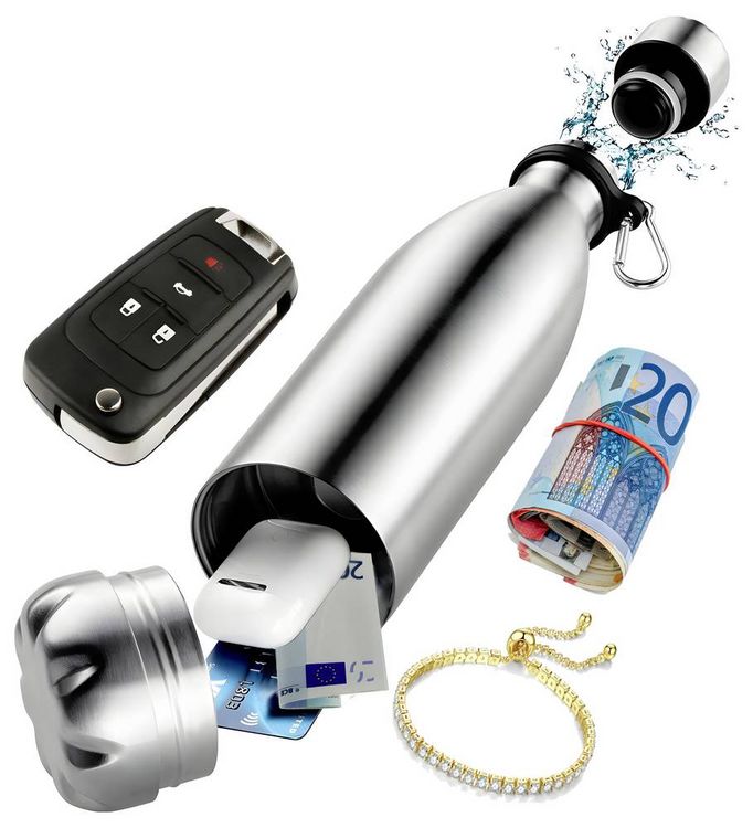 Produktbild: Kh-security 370216 Dosensafe Safe (Ausf&uuml;hrung: Edelstahlflasche) silber