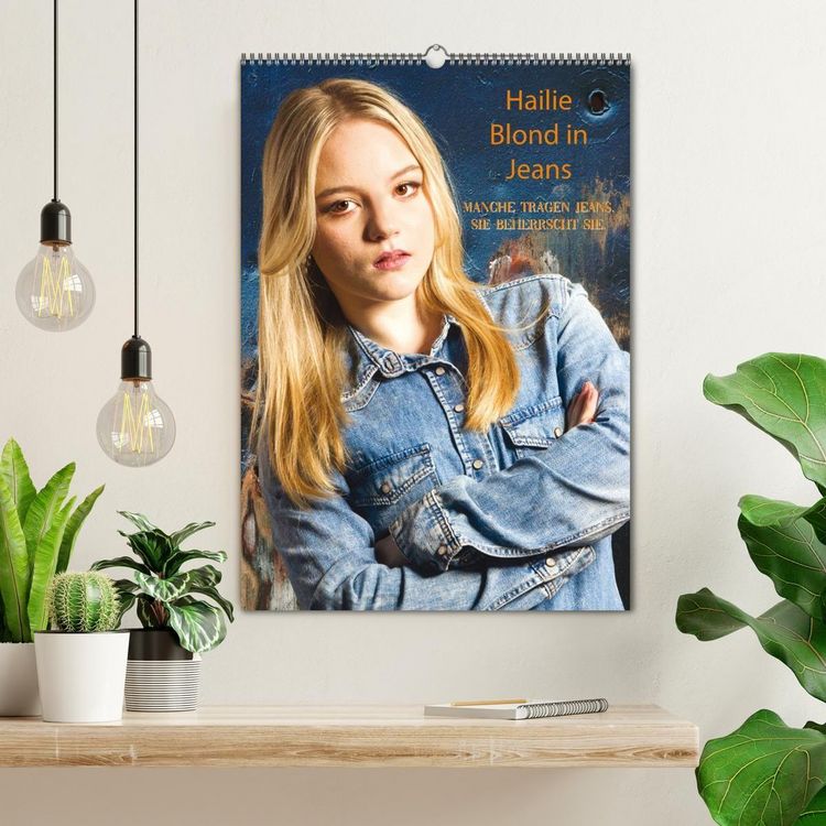 Produktbild: Hailie - Blond in Jeans (Wandkalender 2027 DIN A2 hoch), CALVENDO Monatskalender