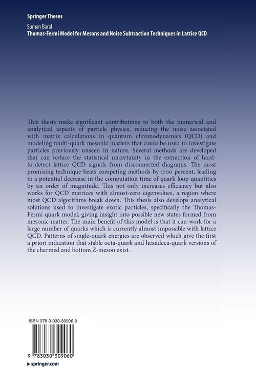 Produktbild: Thomas-Fermi Model for Mesons and Noise Subtraction Techniques in Lattice QCD