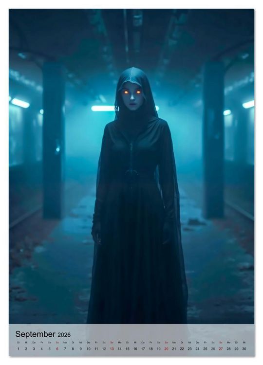 Produktbild: Kreaturen der Dunkelheit - Urbane Horror Mythen (Wandkalender 2026 DIN A4 hoch), CALVENDO Monatskalender