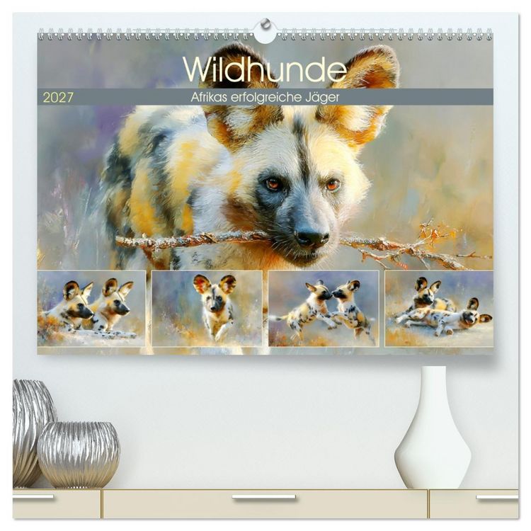 Produktbild: Wildhunde. Afrikas erfolgreiche J&auml;ger (hochwertiger Premium Wandkalender 2027 DIN A2 quer), Kunstdruck in Hochglanz