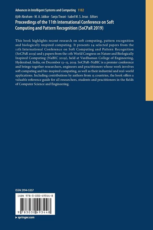Produktbild: Proceedings of the 11th International Conference on Soft Computing and Pattern Recognition (SoCPaR 2019)