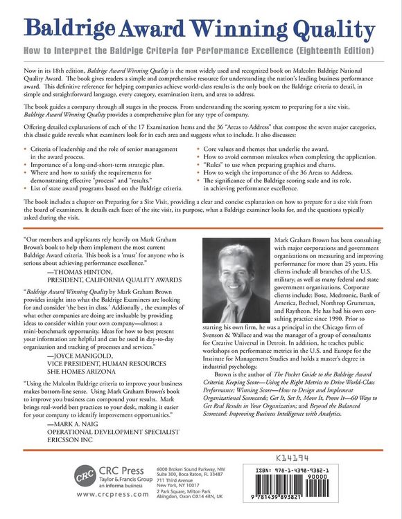 Produktbild: Baldrige Award Winning Quality