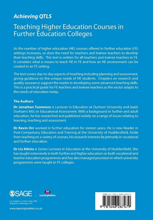 Produktbild: Teaching Higher Education Courses in Further Education Colleges