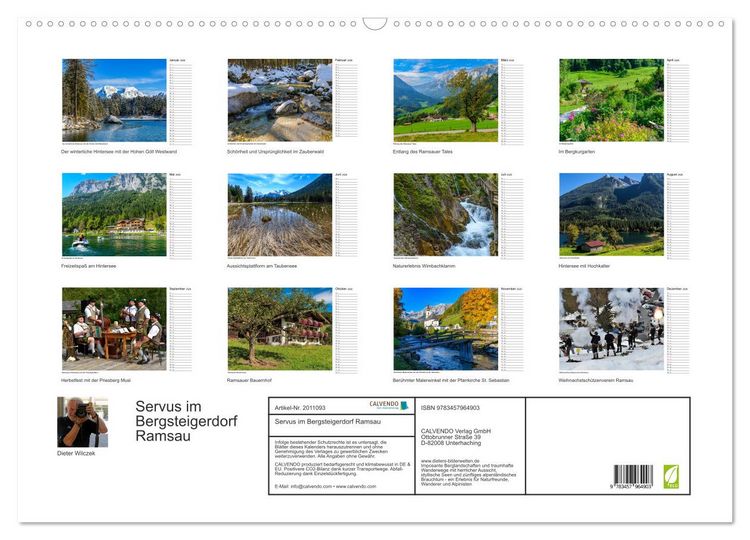 Produktbild: Servus im Bergsteigerdorf Ramsau (Wandkalender 2026 DIN A2 quer), CALVENDO Monatskalender