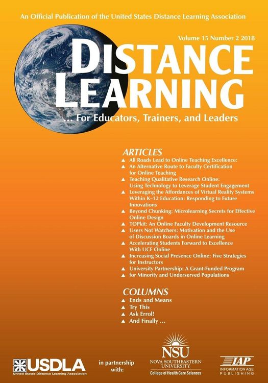 Produktbild: Distance Learning Vol 15 Issue 2