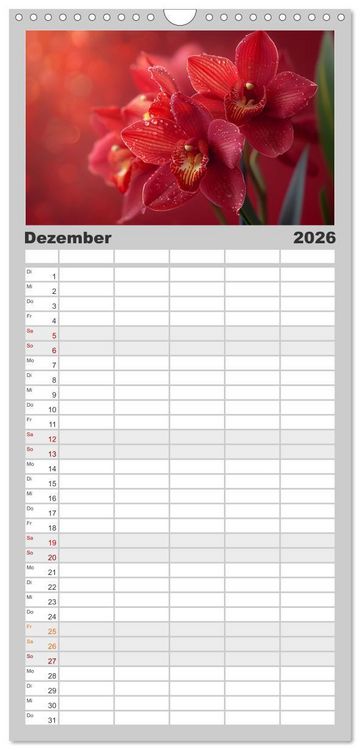 Produktbild: Familienplaner 2026 - Orchideen - farbenfroh durchs Jahr mit 5 Spalten (Wandkalender, 21 x 45 cm) CALVENDO