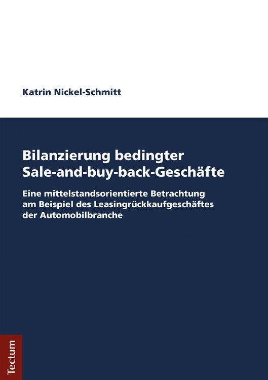 Produktbild: Bilanzierung bedingter Sale-and-buy-back-Gesch&auml;fte