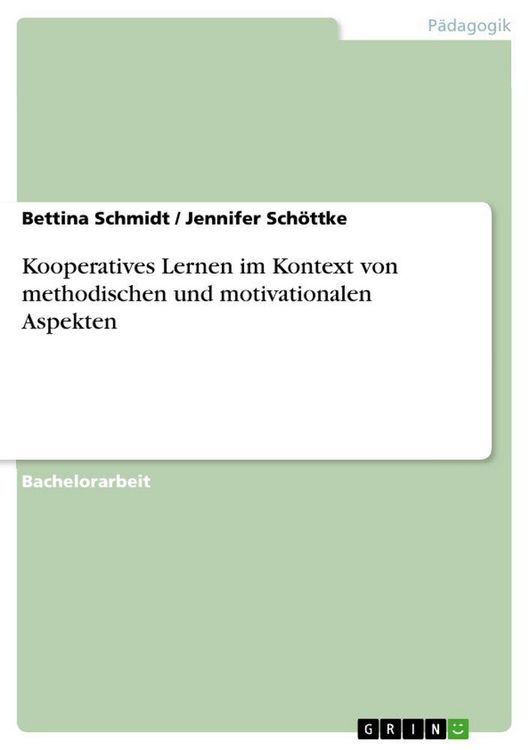 Produktbild: Kooperatives Lernen im Kontext von methodischen und motivationalen Aspekten
