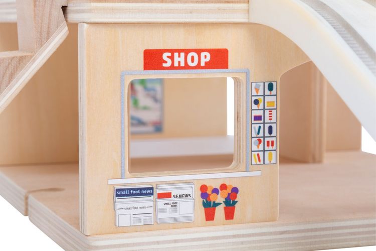 Produktbild: Small foot 11235 - Bahnhof mit Holzeisenbahn und Zubeh&ouml;r, Holz, 31-teilig