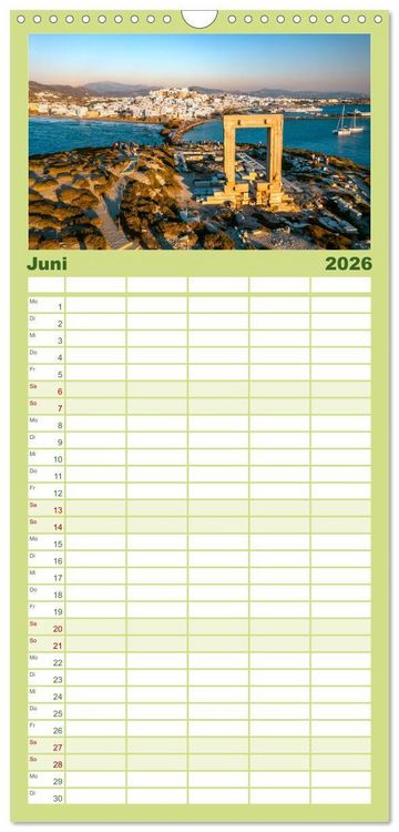 Produktbild: Familienplaner 2026 - Griechische Inseln - Ein Jahr im Mittelmeer mit 5 Spalten (Wandkalender, 21 x 45 cm) CALVENDO