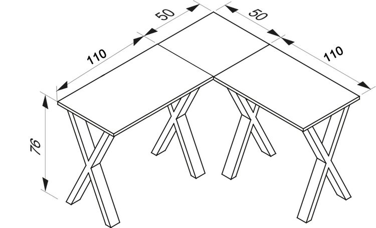 Produktbild: X Schreibtisch Eckschreibtisch L Form 130x130x50