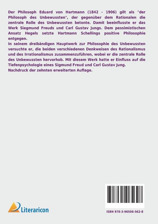 Produktbild: Philosophie des Unbewussten