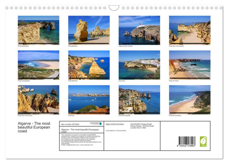 Produktbild: Algarve - The most beautiful European coast (Wall Calendar 2026 DIN A3 landscape), CALVENDO 12 Month Wall Calendar