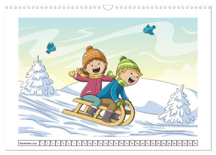 Produktbild: Der bunte Kinderkalender (Wandkalender 2026 DIN A3 quer), CALVENDO Monatskalender
