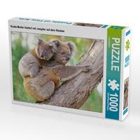 Produktbild: CALVENDO Puzzle Koala-Mutter klettert mit Jungtier auf dem R&uuml;cken | 1000 Teile Lege-Gr&ouml;&szlig;e 64x48cm Foto-Puzzle f&uuml;r gl&uuml;ckliche Stunden