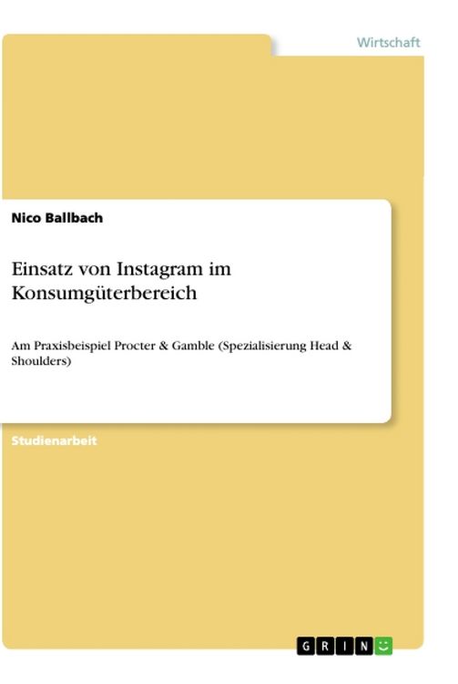 Produktbild: Einsatz von Instagram im Konsumg&uuml;terbereich